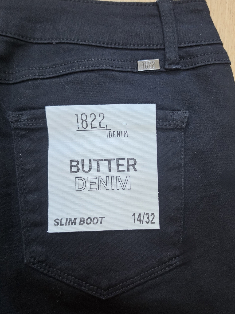 1822 Butter Denim Black Slim Boot Jeans Size 14/32 NWT Stretch - Picture 9 of 9